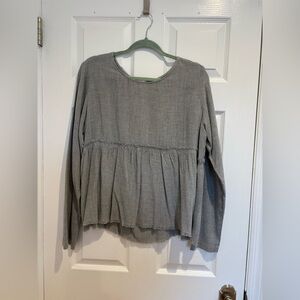 Cloth & Stone Gray Peplum Blouse